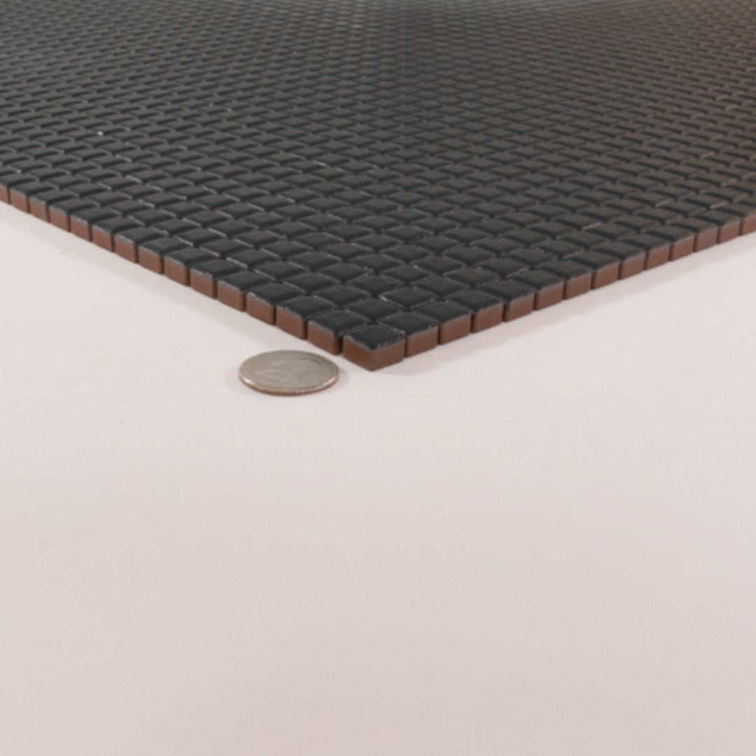 Keystone 12" x 12" Seta Matte Porcelain Mosaic-Carbone