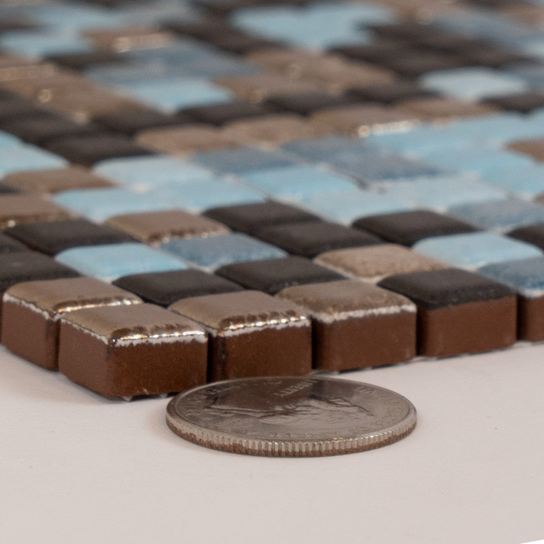 Keystone 12" x 12" Mix Color Matte Porcelain Mosaic-Fusion 03