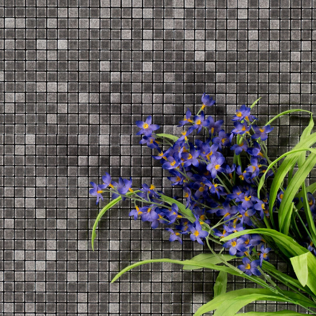 Keystone 12" x 12" Anthologhia Semi Gloss Porcelain Mosaic-Plumbago