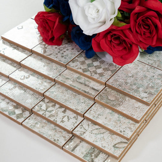 Keystone 12" x 12" Gallery Glossy Porcelain Mosaic-Verde