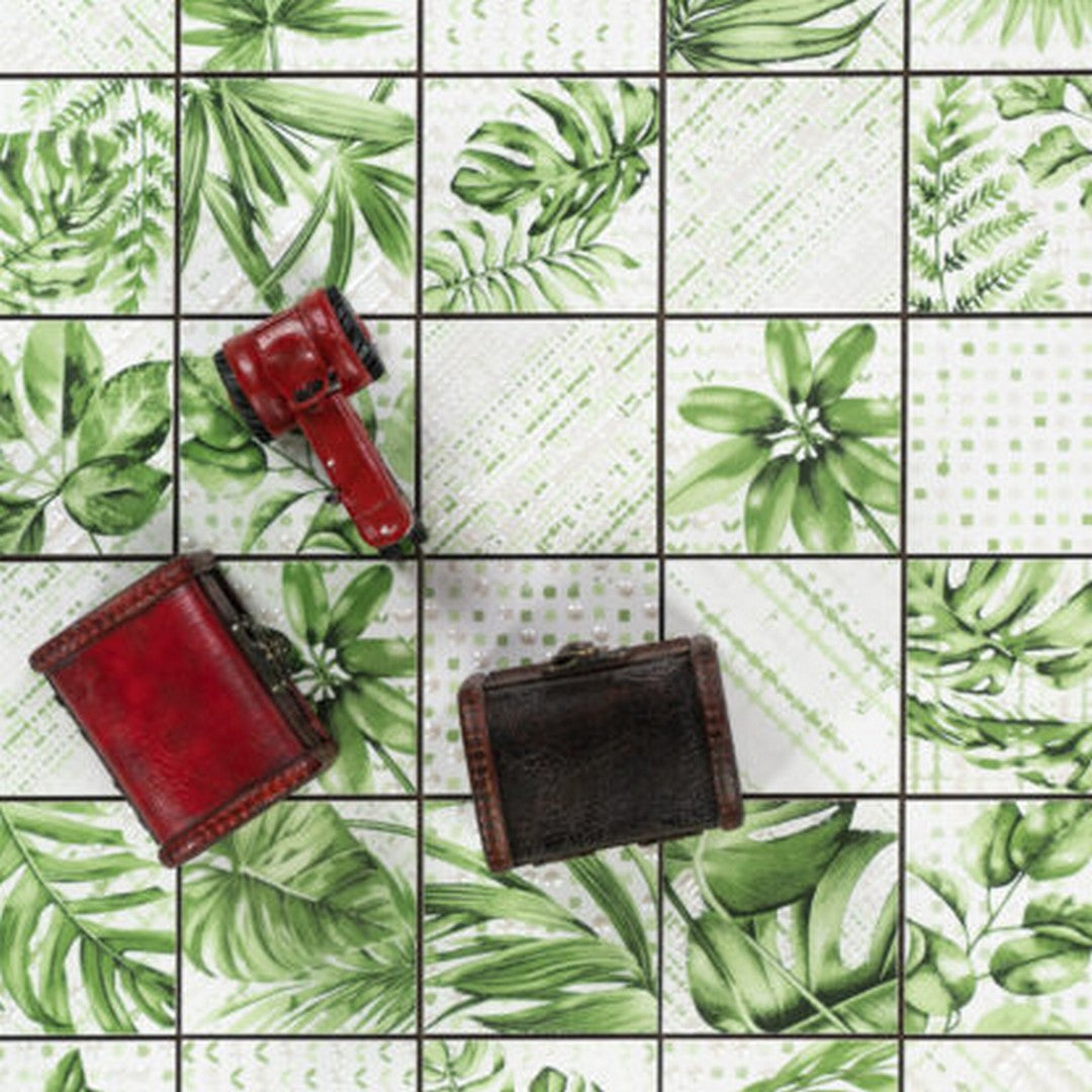 Keystone 12" x 12" Garden Glossy Porcelain Mosaic-Green