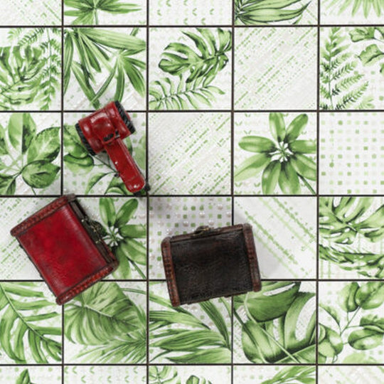 Keystone 12" x 12" Garden Glossy Porcelain Mosaic-Green