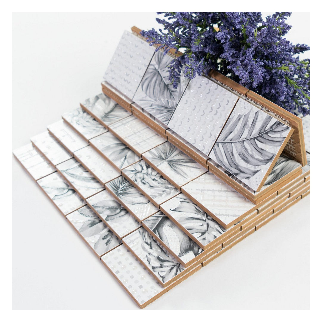 Keystone 12" x 12" Garden Glossy Porcelain Mosaic-Grey