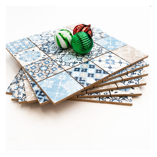 Keystone 12" x 12" Spring Glossy Porcelain Mosaic-Azzurro