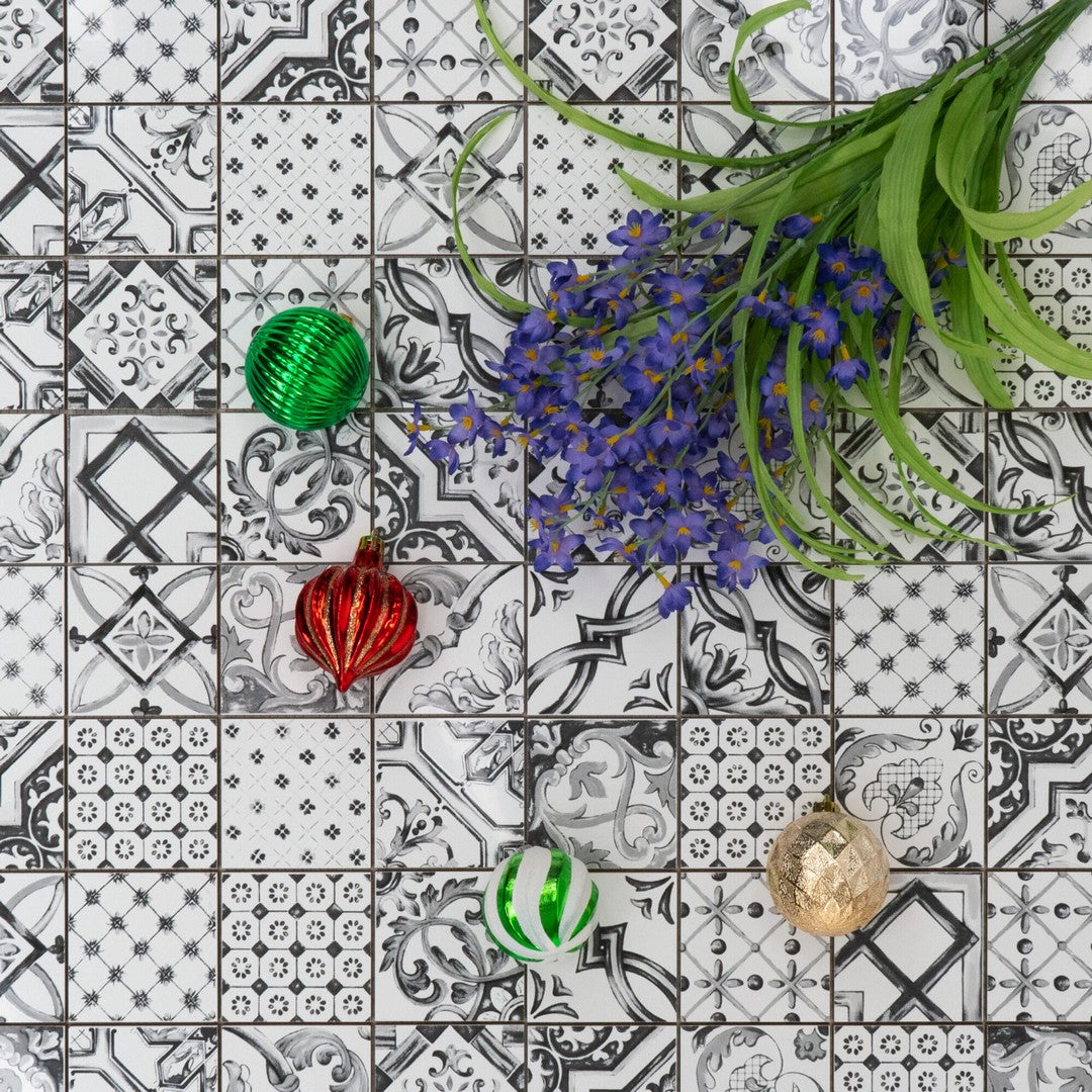 Keystone 12" x 12" Vietri Glossy Porcelain Mosaic-Grigio