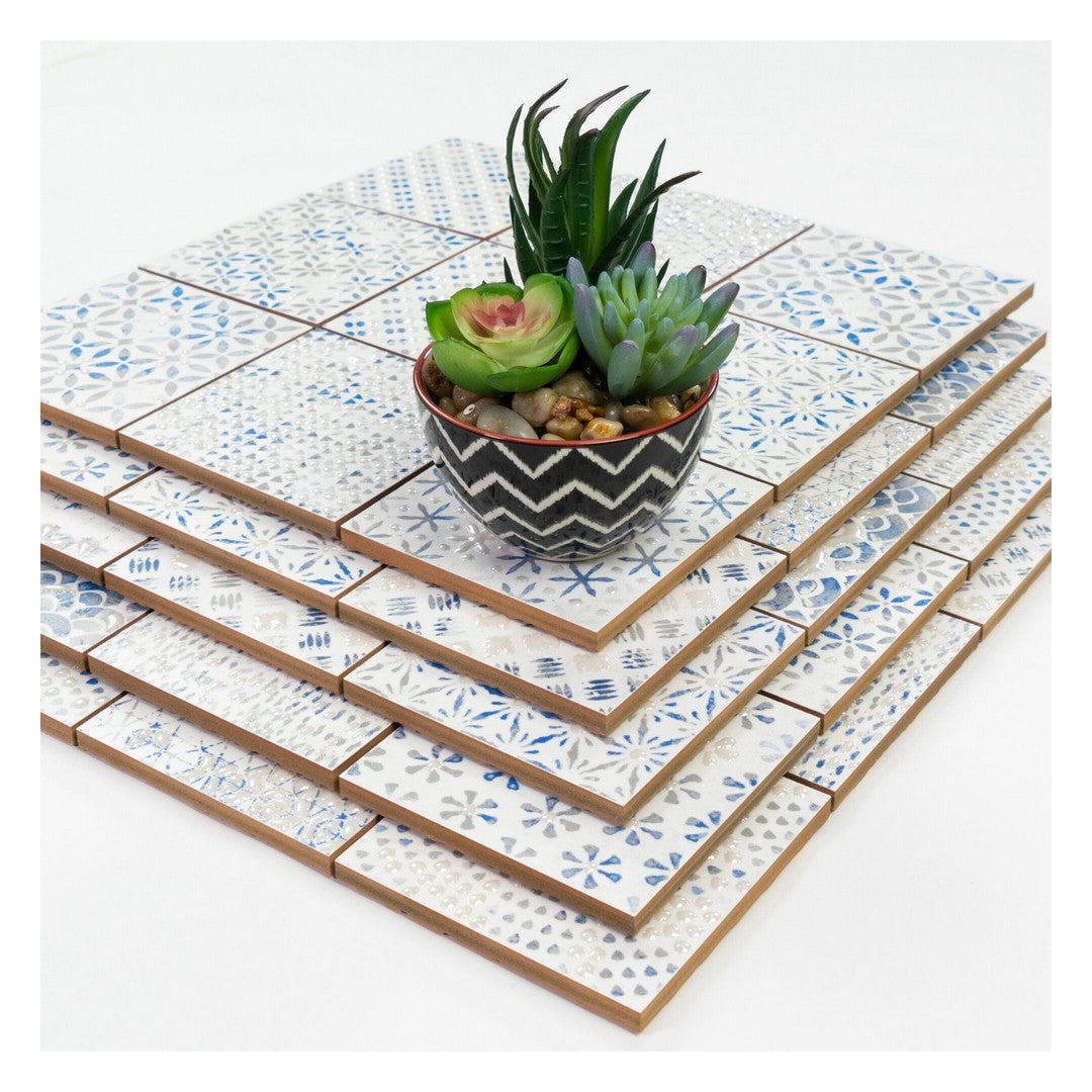 Keystone 12" x 12" Casa Glossy Porcelain Mosaic-Vintage-1 Azzurro