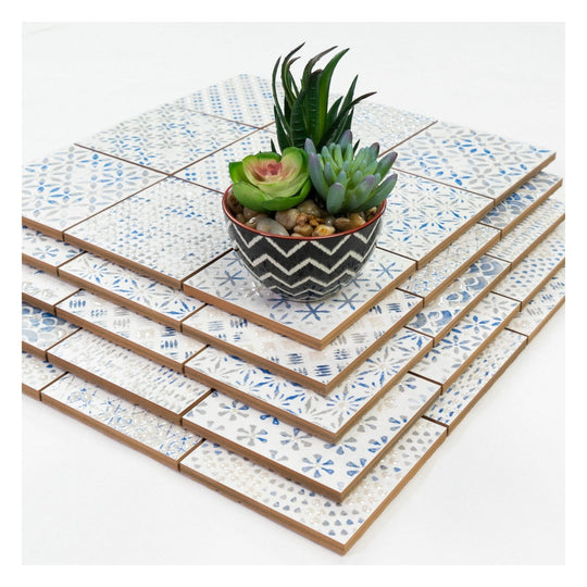 Keystone 12" x 12" Casa Glossy Porcelain Mosaic-Vintage-1 Azzurro