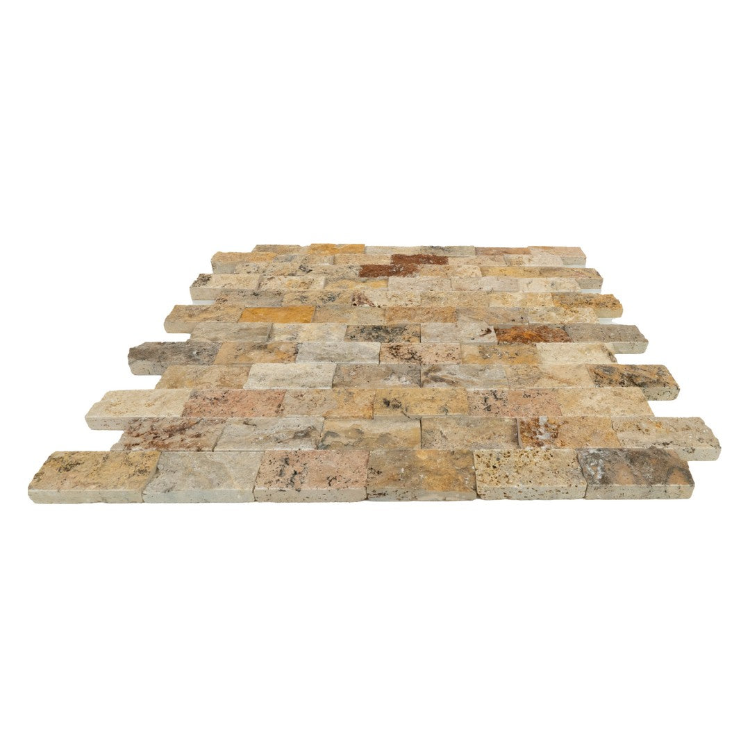Keystone 12" x 12" Escabesa Split Face Natural Stone 2x4" Mosaic-Escabesa