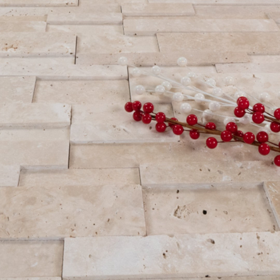 Keystone 12" x 12" Extra Light Honed Natural Stone 3D Panel Mosaic-Extra Light