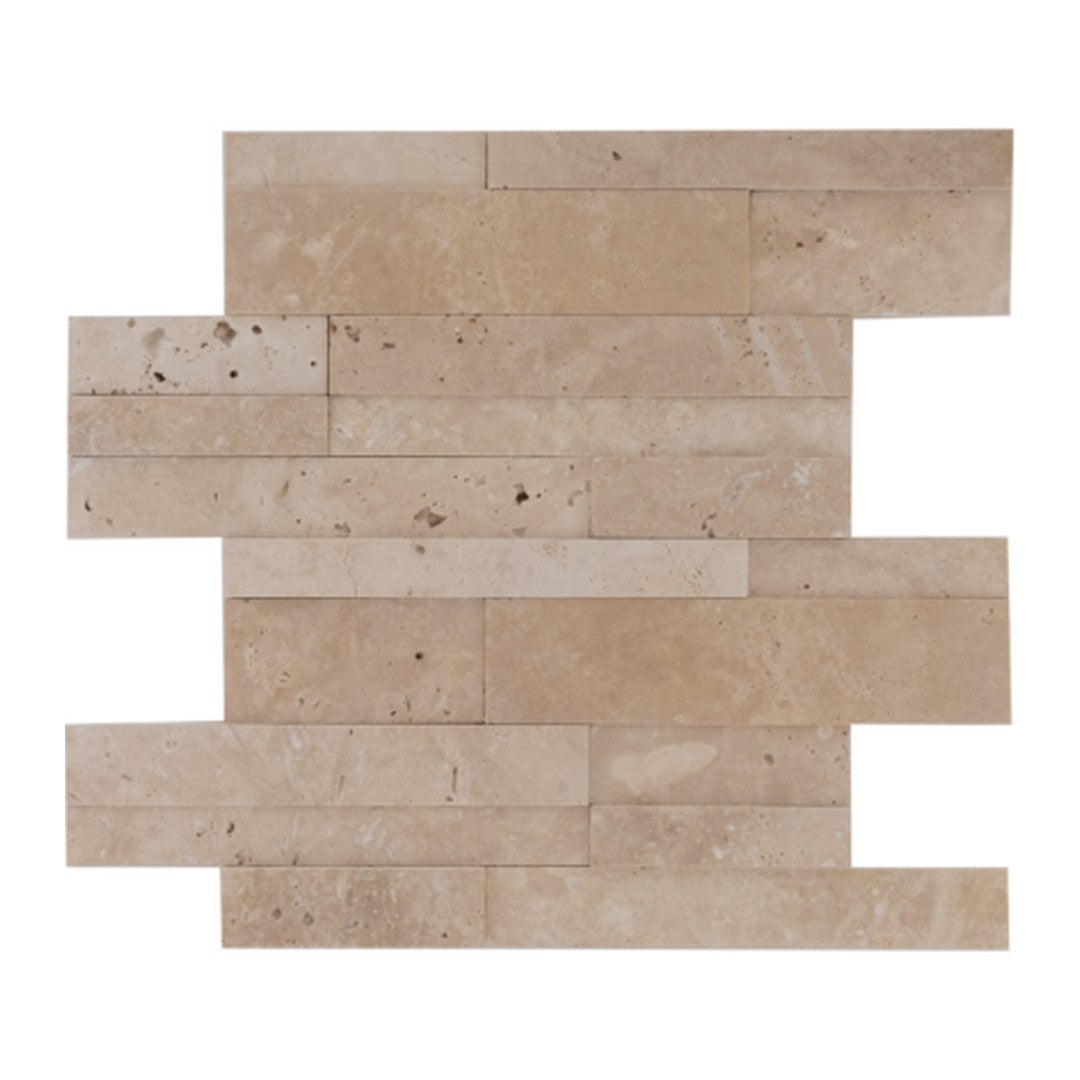 Keystone 12" x 12" Extra Light Honed Natural Stone 3D Panel Mosaic