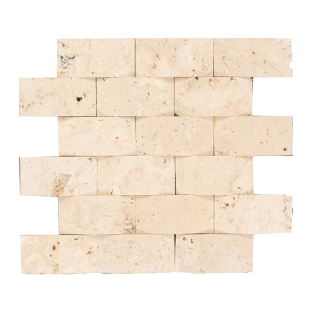 Keystone 12" x 12" Extra Light Honed Braid Natural Stone Mosaic