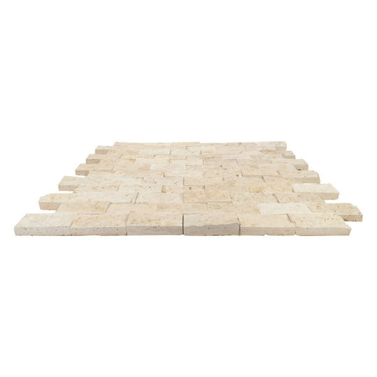 Keystone 12" x 12" Extra Light Split Face Natural Stone Mosaic-Extra Light