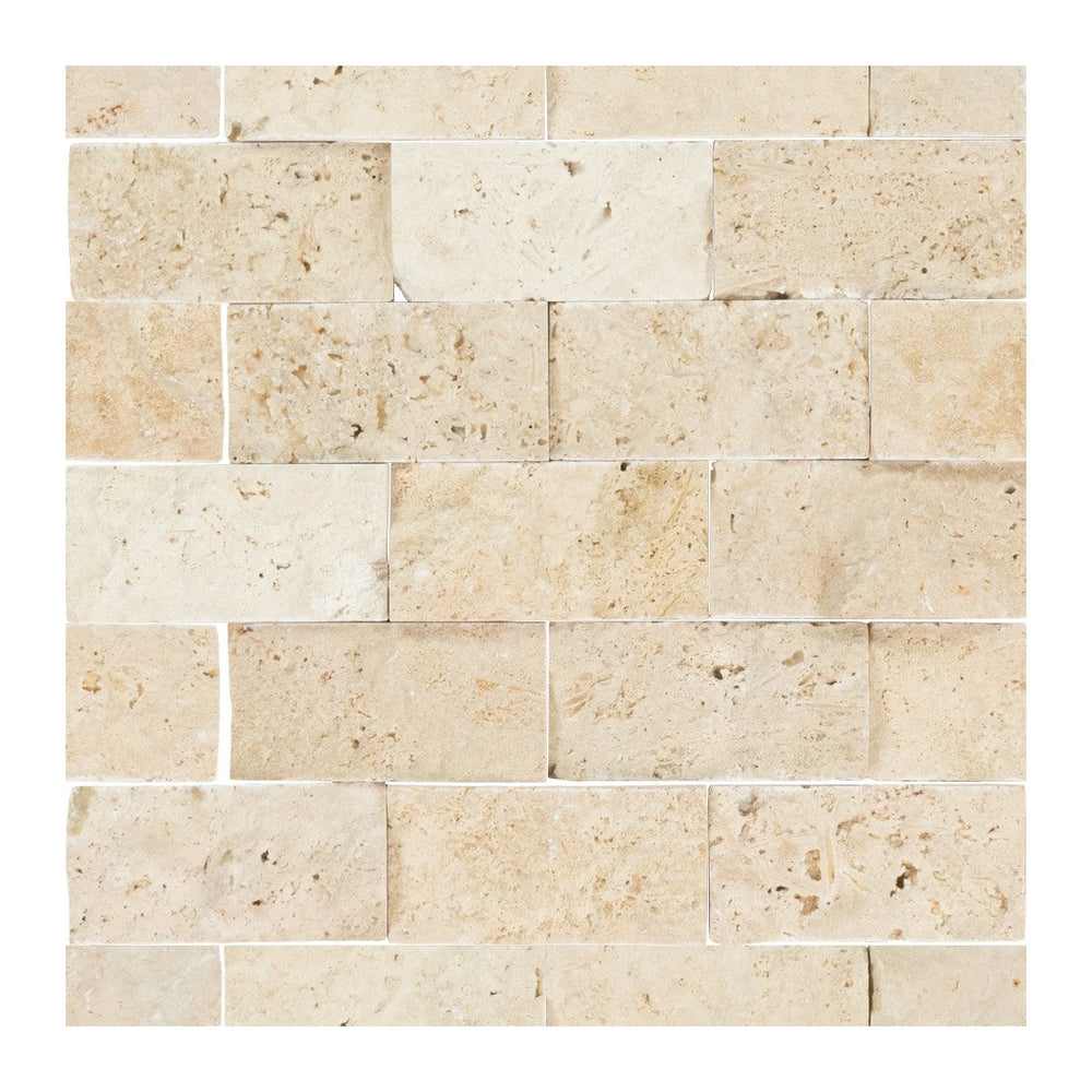 Keystone 12" x 12" Extra Light Split Face Natural Stone Mosaic
