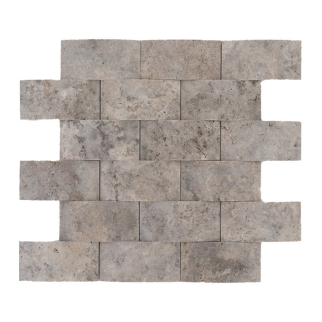 Keystone 12" x 12" Nordic Silver Honed Braid Natural Stone Mosaic