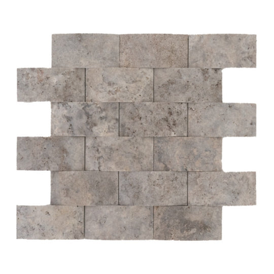 Keystone 12" x 12" Nordic Silver Honed Braid Natural Stone Mosaic