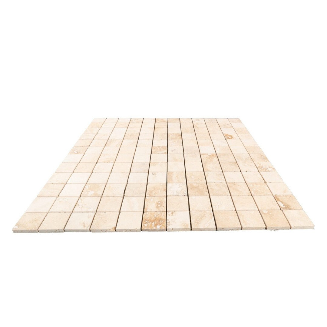 Keystone 12" x 12" Tiramisu Honed Travertine 2" Mosaic-Tiramisu
