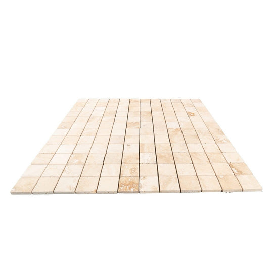 Keystone 12" x 12" Tiramisu Honed Travertine 2" Mosaic-Tiramisu