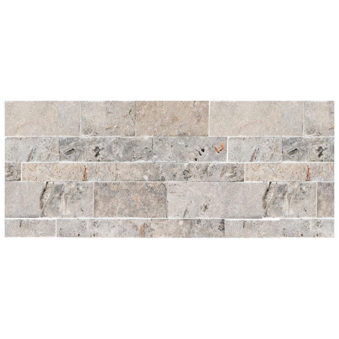 Keystone 7" x 12" Nordic Silver Split Face Natural Stone Mosaic