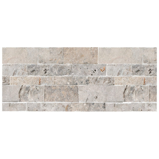Keystone 7" x 12" Nordic Silver Split Face Natural Stone Mosaic