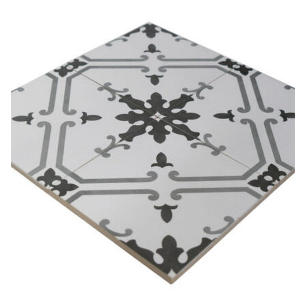 Keystone 6" x 6" Aquarel Deco Matte Porcelain Pool Tile-Elektra Grigio