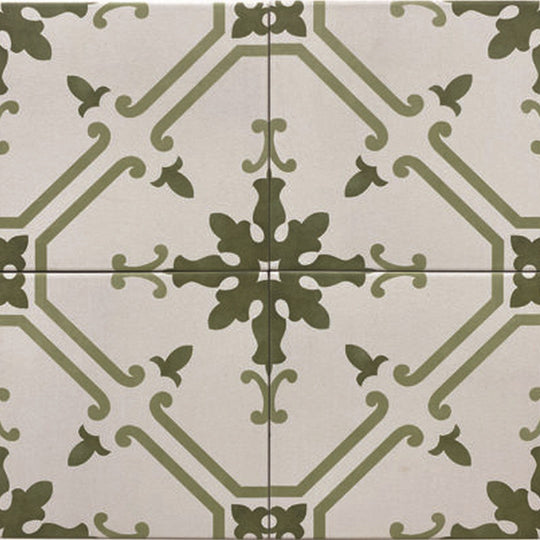 Keystone 6" x 6" Aquarel Deco Matte Porcelain Pool Tile-Elektra Verde