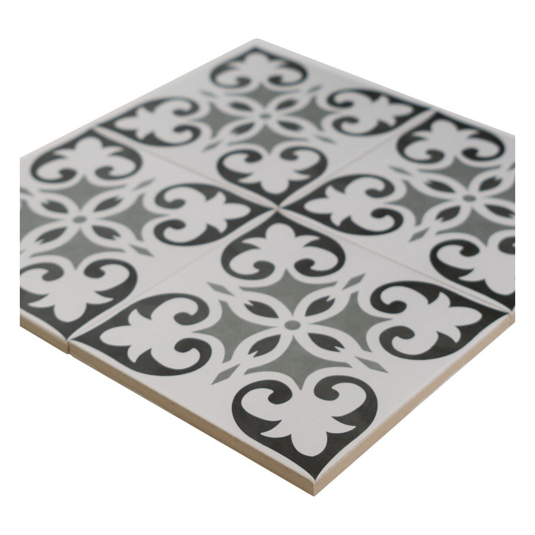 Keystone 6" x 6" Aquarel Deco Matte Porcelain Pool Tile-Kaus Grigio