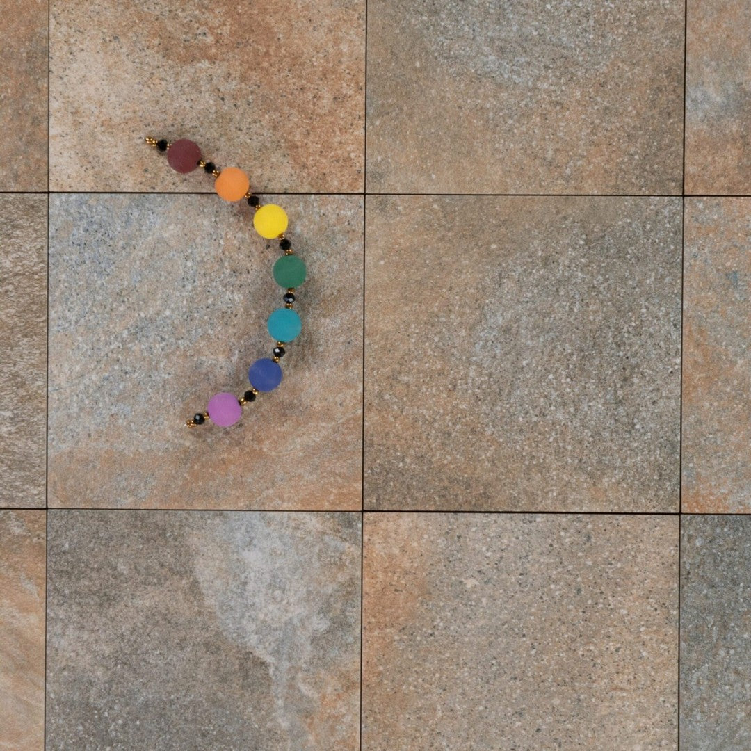 Keystone 6" x 6" Saxum Antislip Porcelain Pool Tile-Gold