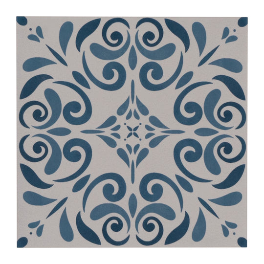 Keystone 6" x 6" Aquarel Deco Matte Porcelain Pool Tile