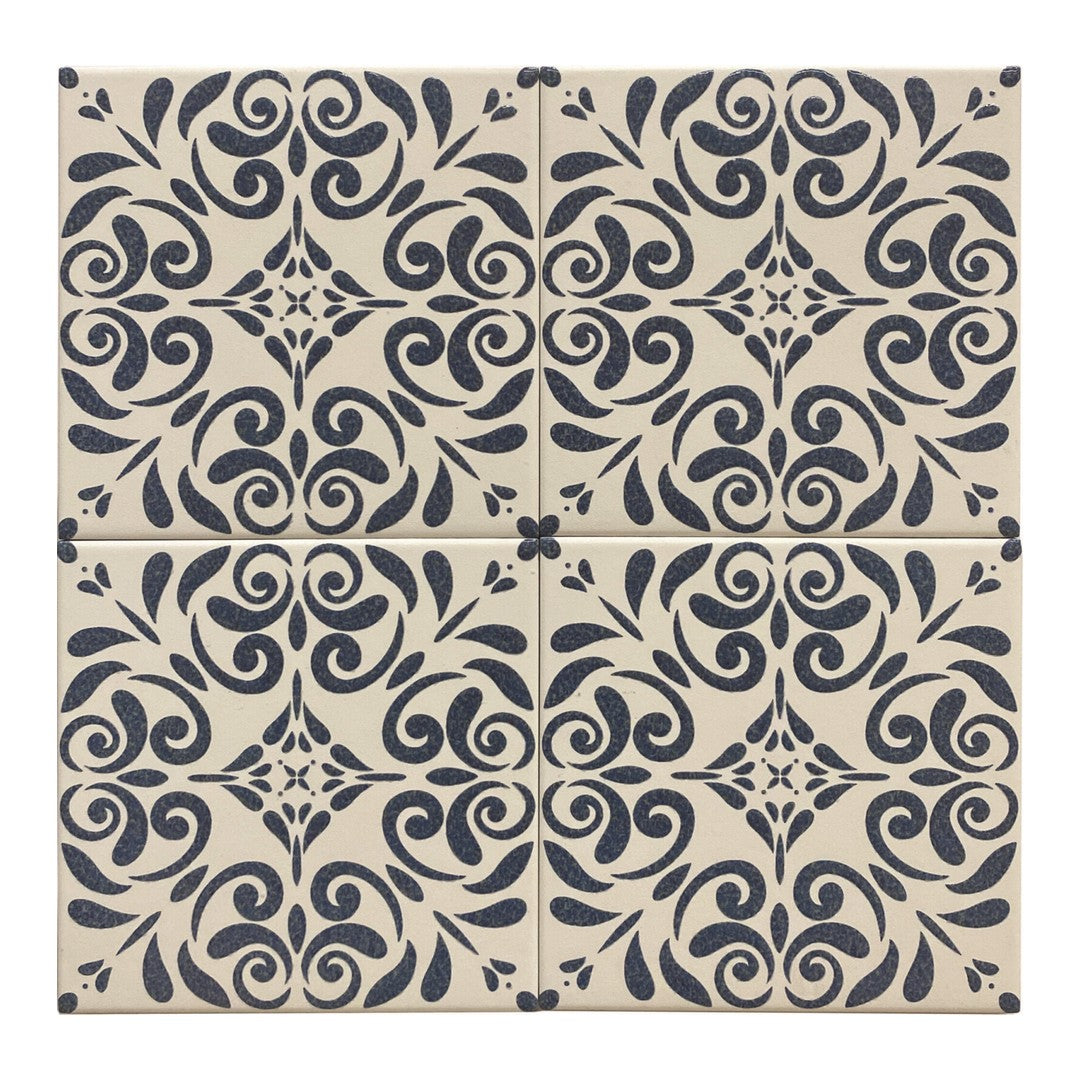 Keystone 6" x 6" Aquarel Deco Polished Porcelain Pool Tile