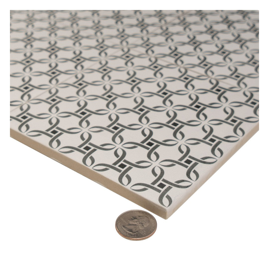 Keystone 6" x 6" Aquarel Deco Matte Porcelain Pool Tile-Mizar Grigio