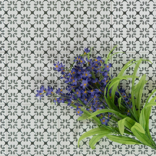 Keystone 6" x 6" Aquarel Deco Matte Porcelain Pool Tile-Polaris Grigio