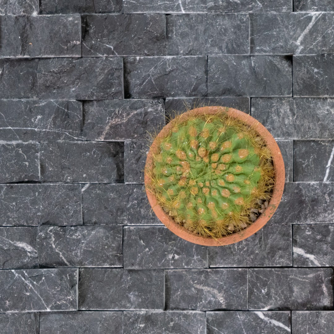 Keystone 12" x 12" Black Marble Split Face Natural Stone Mosaic-Black Marble
