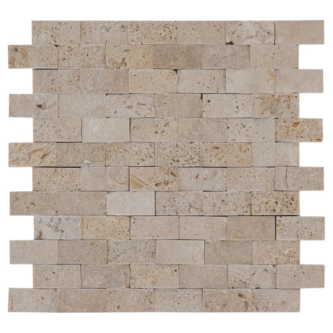 Keystone 12" x 12" Extra Light Split Face Natural Stone 1x2" Mosaic