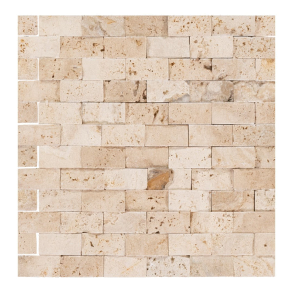 Keystone 12" x 12" Tiramisu Split Face Natural Stone 1x2" Mosaic