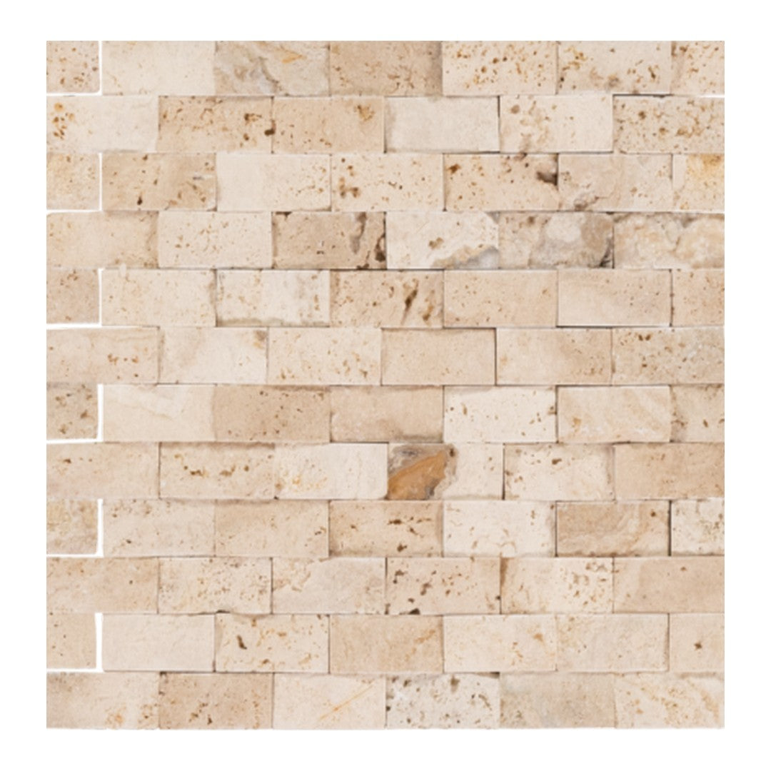 Keystone 12" x 12" Tiramisu Split Face Natural Stone 1x2" Mosaic