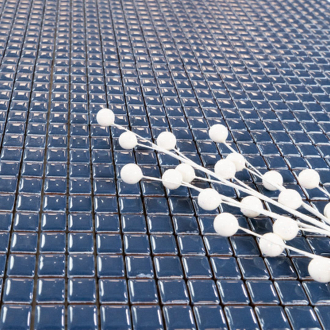 Keystone 12" x 12" Diva Glossy Porcelain Mosaic-Dark Blue