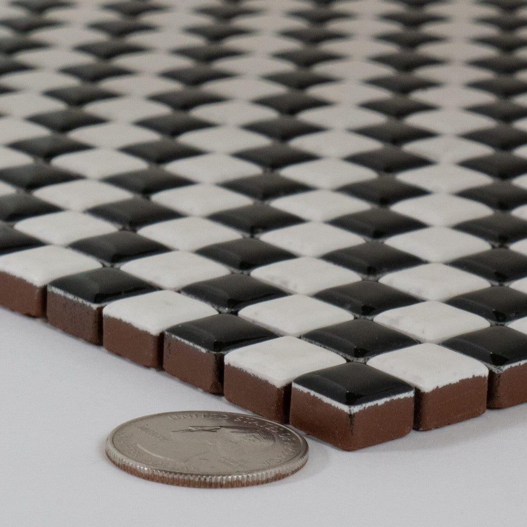 Keystone 12" x 12" Dama Matte Porcelain Mosaic-Black