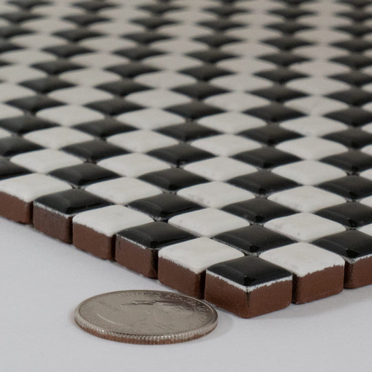 Keystone 12" x 12" Dama Matte Porcelain Mosaic-Black