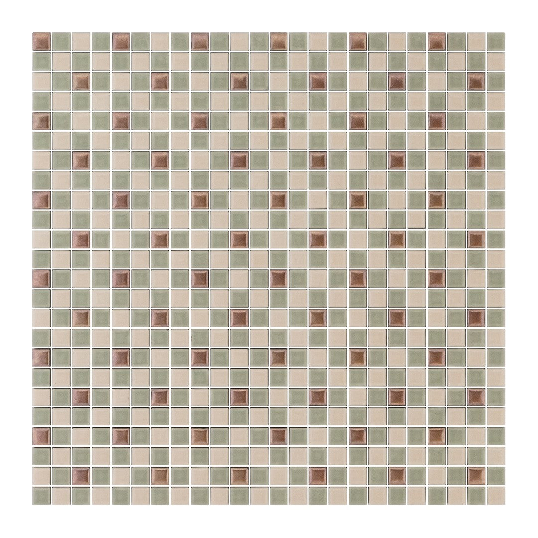 Keystone 12" x 12" Trio Glossy Porcelain Mosaic