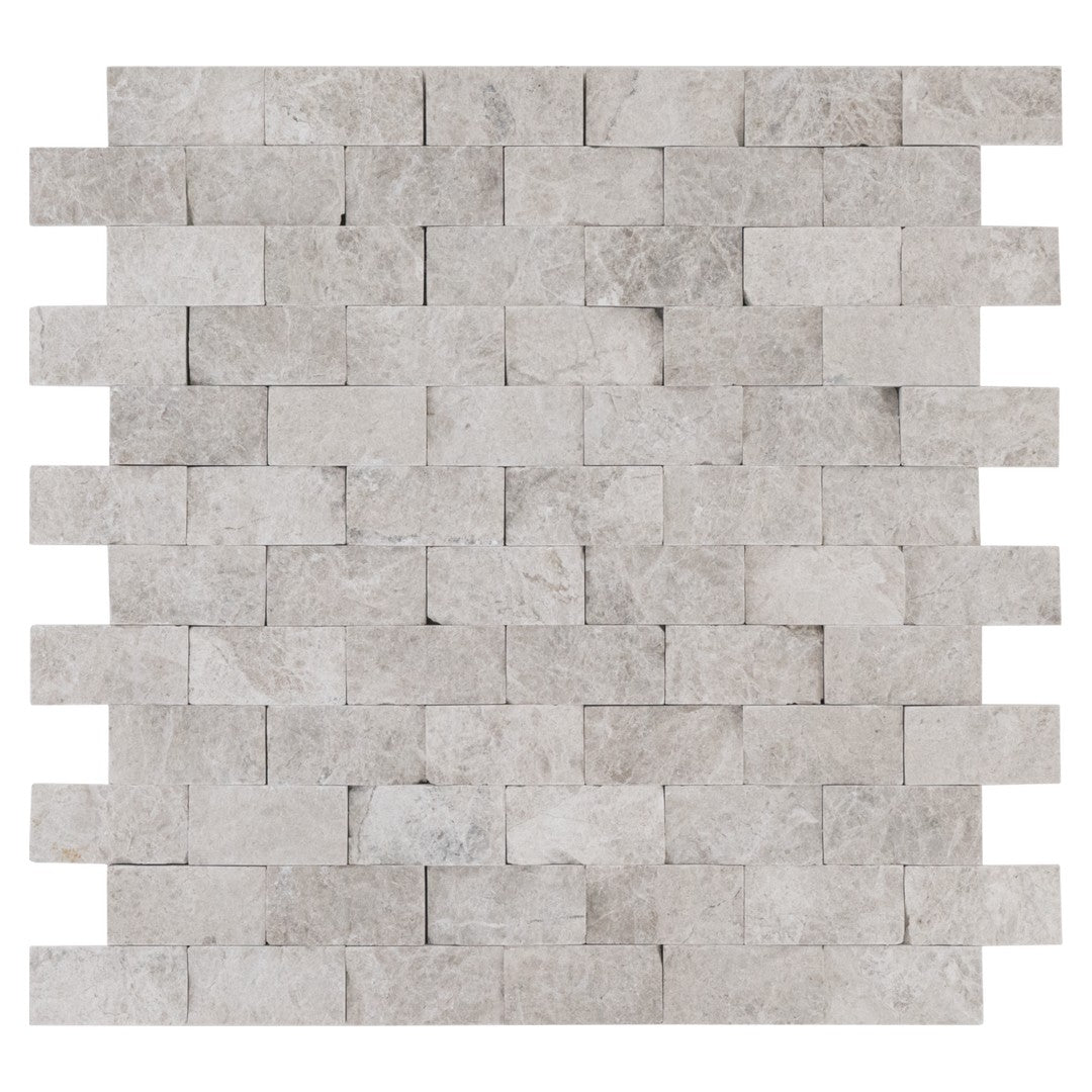 Keystone 12" x 12" Aqua Gray Split Face Natural Ledger Stone Mosaic