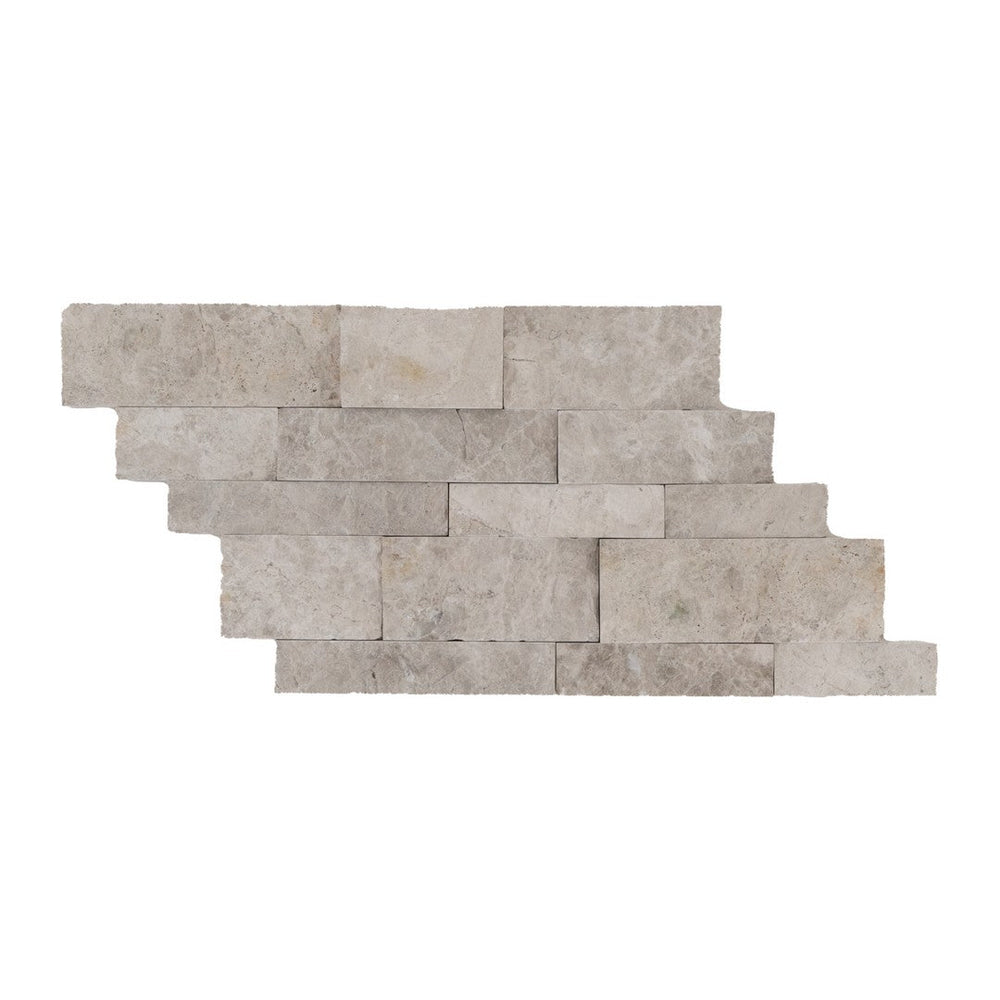 Keystone 7" x 12" Aqua Gray Split Face Natural Ledger Stone Panel Mosaic