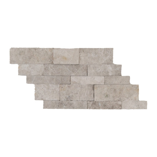 Keystone 7" x 12" Aqua Gray Split Face Natural Ledger Stone Panel Mosaic