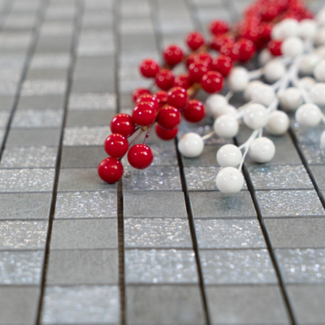 Keystone 12" x 12" Cristal Glossy Porcelain Mosaic-Noir