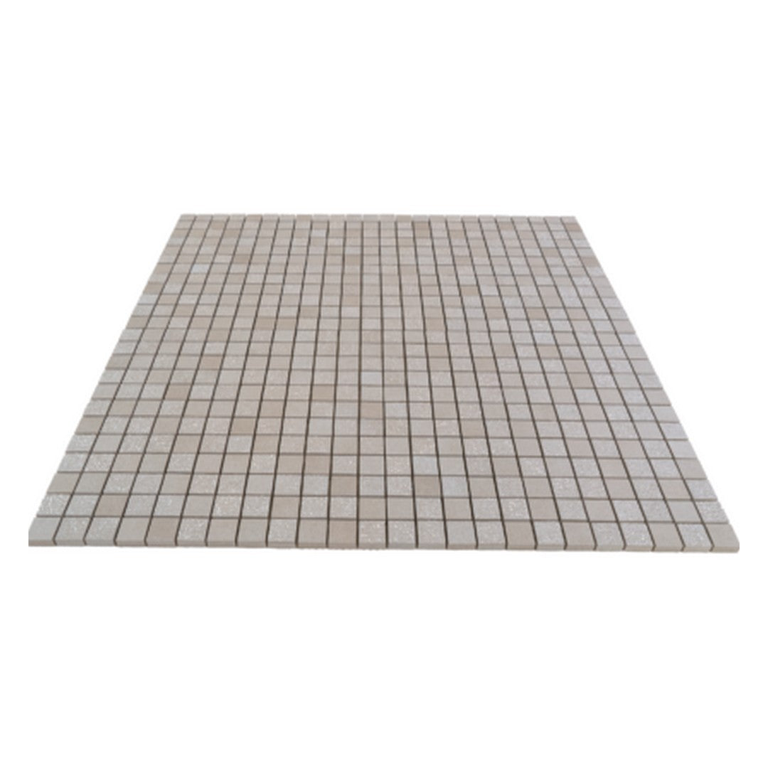 Keystone 12" x 12" Cristal Glossy Porcelain Mosaic-Ecru