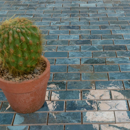 Keystone 12" x 12" Crystal Polished Porcelain Mosaic-Emerald