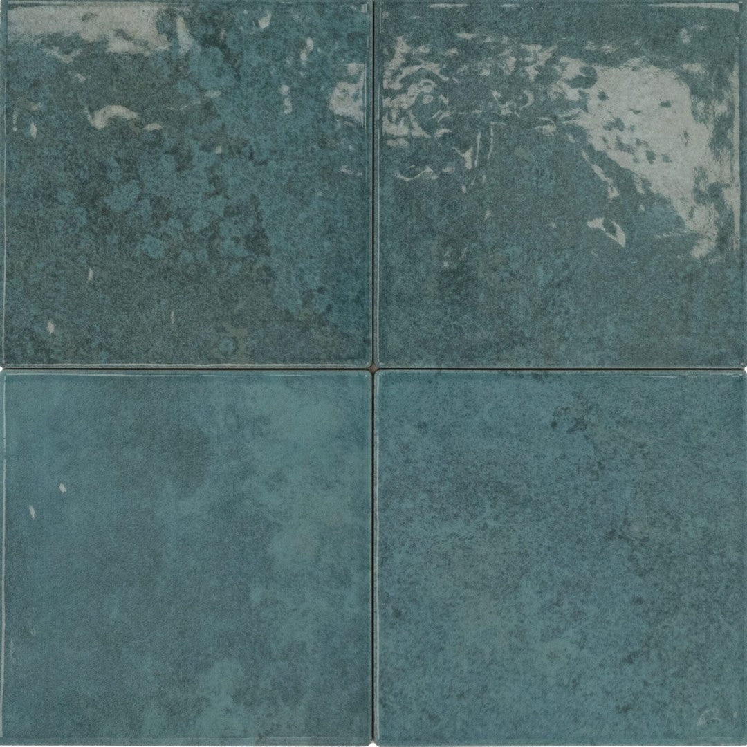 Keystone 6" x 6" Bali Polished Porcelain Pool Tile-Turquesa
