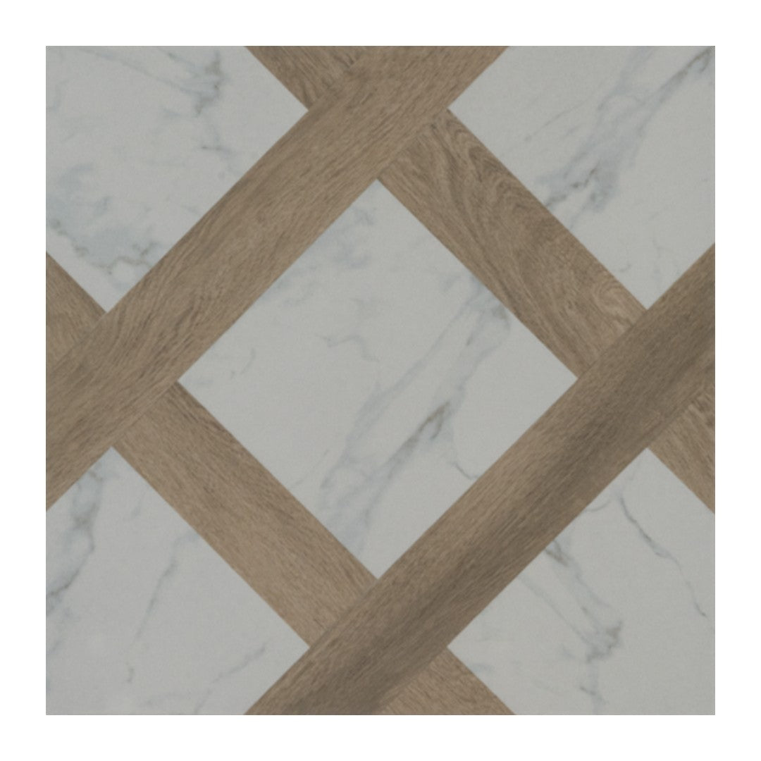 Keystone 10" x 10" Marble & Wood Matte Porcelain Floor Tile