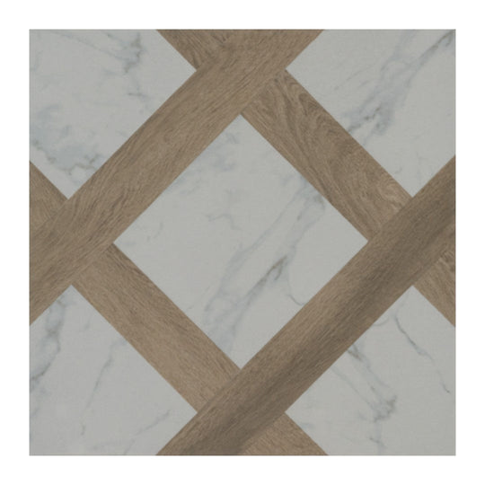 Keystone 10" x 10" Marble & Wood Matte Porcelain Floor Tile