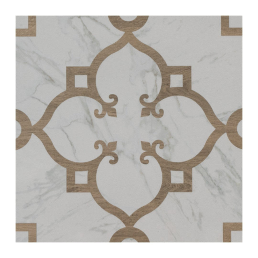 Keystone 10" x 10" Marble & Wood Matte Porcelain Floor Tile