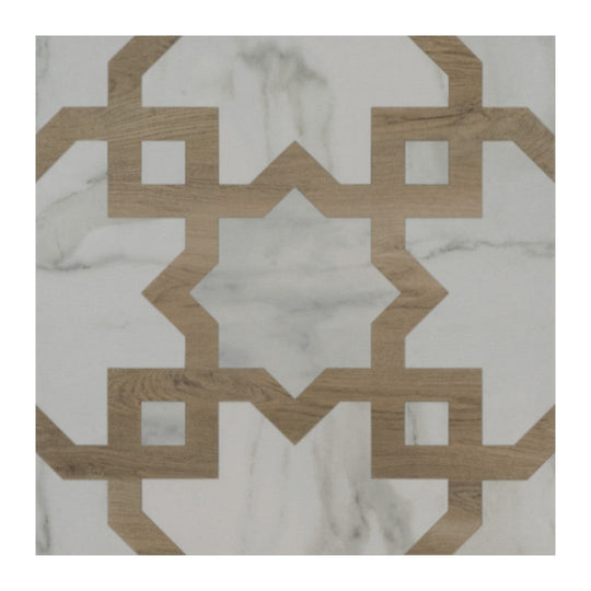 Keystone 10" x 10" Marble & Wood Matte Porcelain Floor Tile